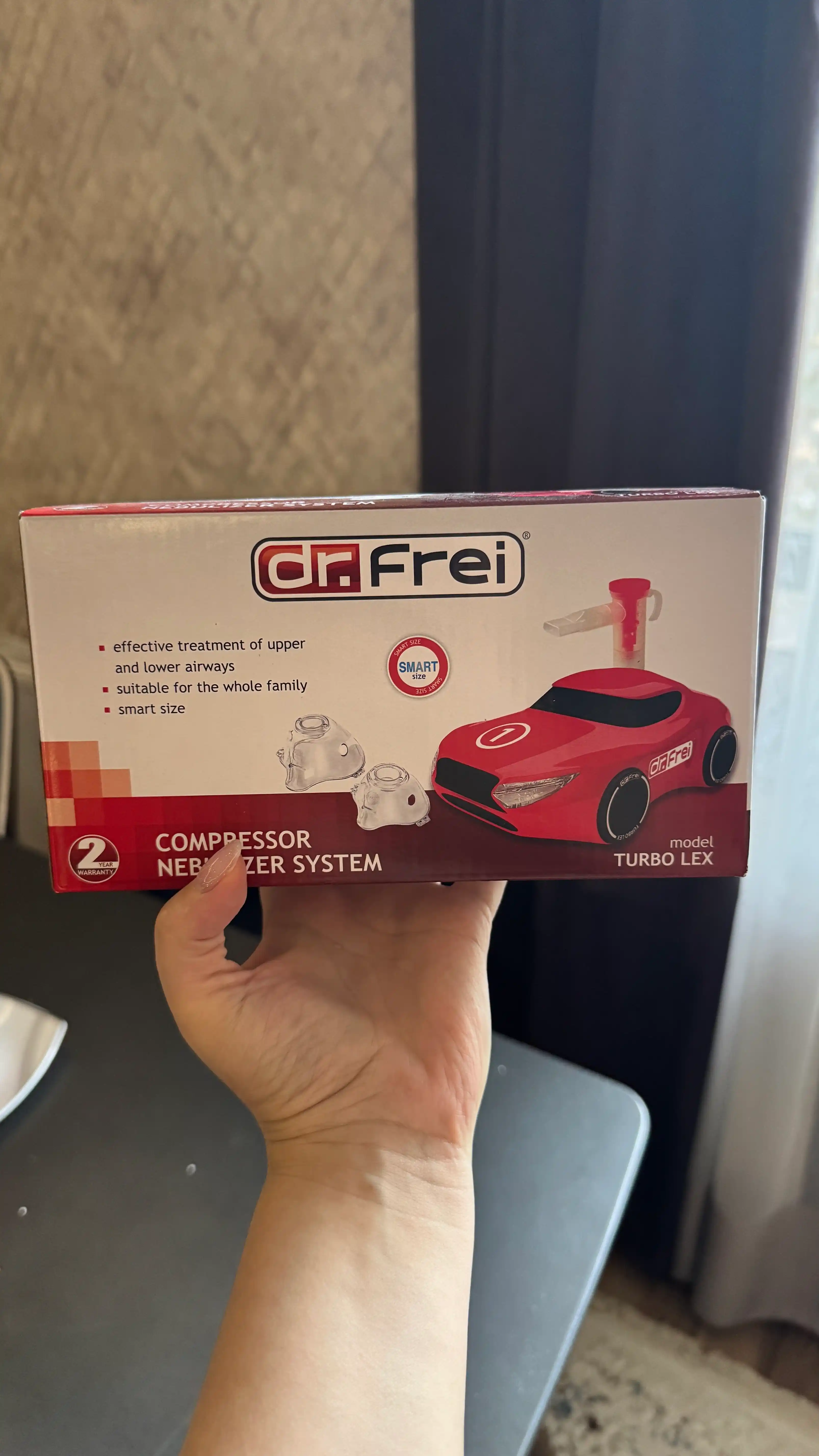 Детский ингалятор небулайзер компрессорный в форме машинки Dr Frei Turbo Lex