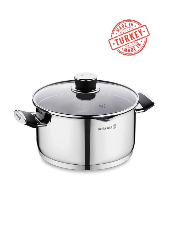 Кастрюля с крышкой нержавейка KORKMAZ PERLA 1,6 л / 3 л / 4,5 л / 7,2 л