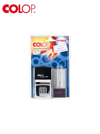 Датер самонаборный Printer S260 Set02 D04 анг. (кр/сн) Colop, 7 строк, 37 * 58 мм, 105732 — DESK2-105732