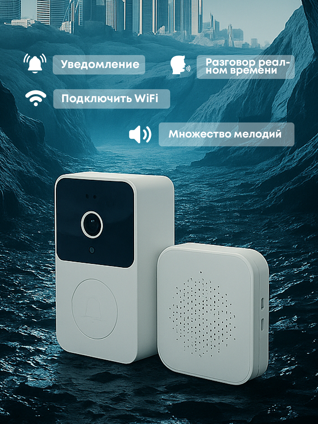 Wi-Fi eshik qo‘ng‘irog‘i kamerali – HD video va Ilova orqali boshqaruv