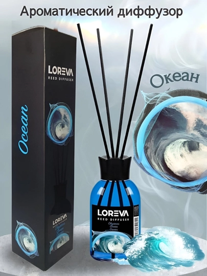 Освежитель воздуха для дома и офиса LOREVA, 110 мл — MVSTORE-LOREVA-СИНИЙ