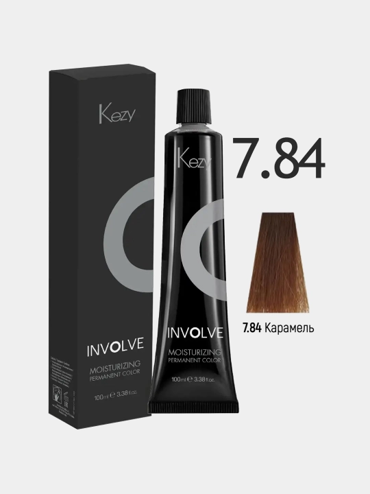 Kezy Involne Color soch bo‘yoqi Karamel 7.84, 100 ml - 