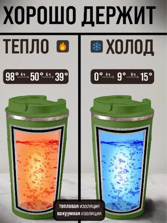 Choy va qahva uchun zanglamaydigan po'latdan yasalgan termosli krujka,