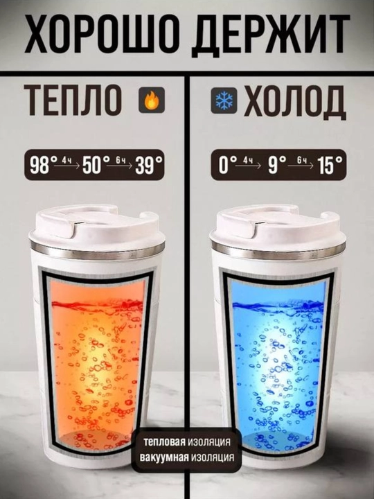 Choy va qahva uchun zanglamaydigan po'latdan yasalgan termosli krujka,