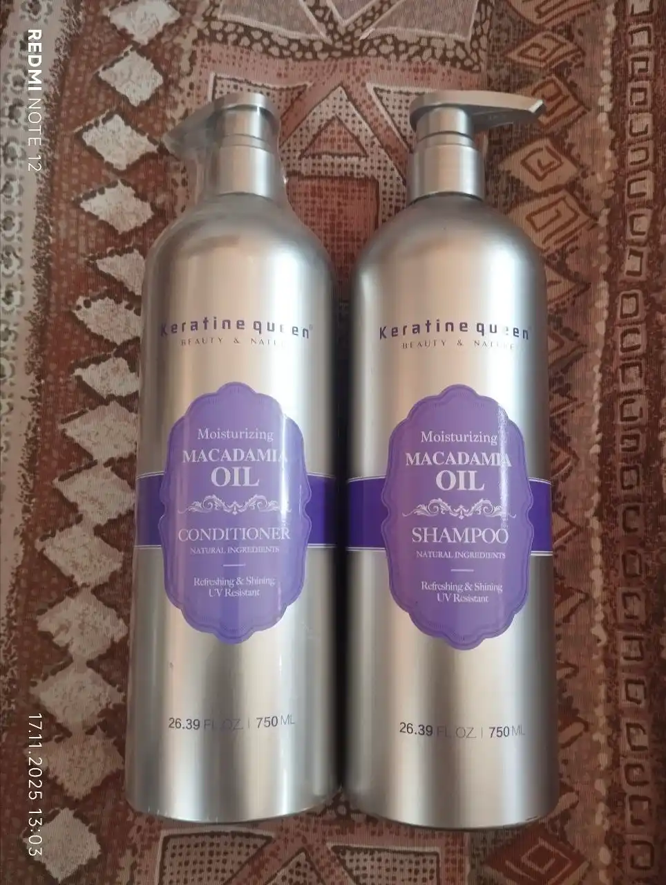 Keratine Queen makadamiya yog‘li, sulfatsiz konditsioner, barcha soch turlari uchun 750 ml