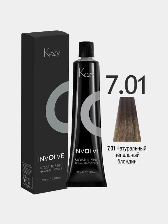 Kezy Involne Color soch bo‘yoqi “Tabiiy kul blond” 7.01, 100 ml - 