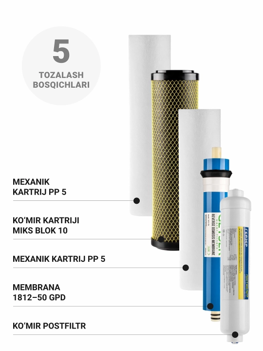 Geyzer Allegro-P teskari osmos nasos bilan, kuniga 200 litr, qattiq suv uchun