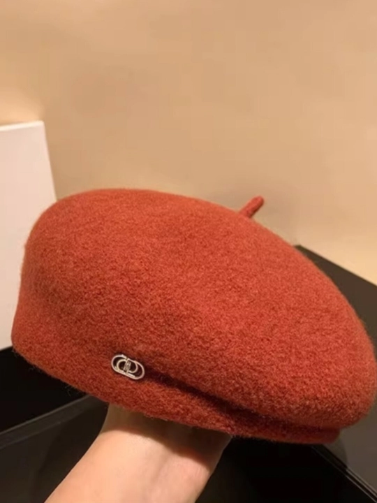 Ayollar va qizlar uchun beret, qishki qalin qalpoq, dumaloq to‘qilgan, ikki qavat, klassik