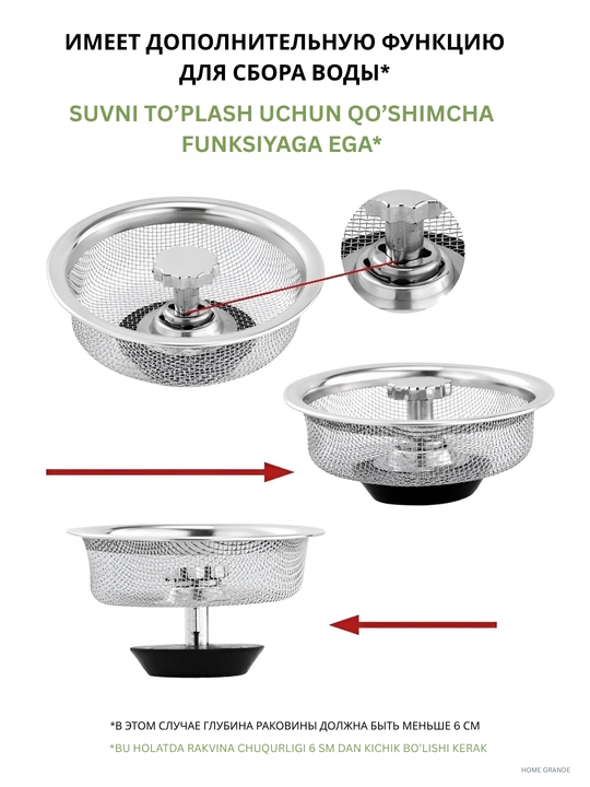 Сетка для раковины, нержавеющая сталь