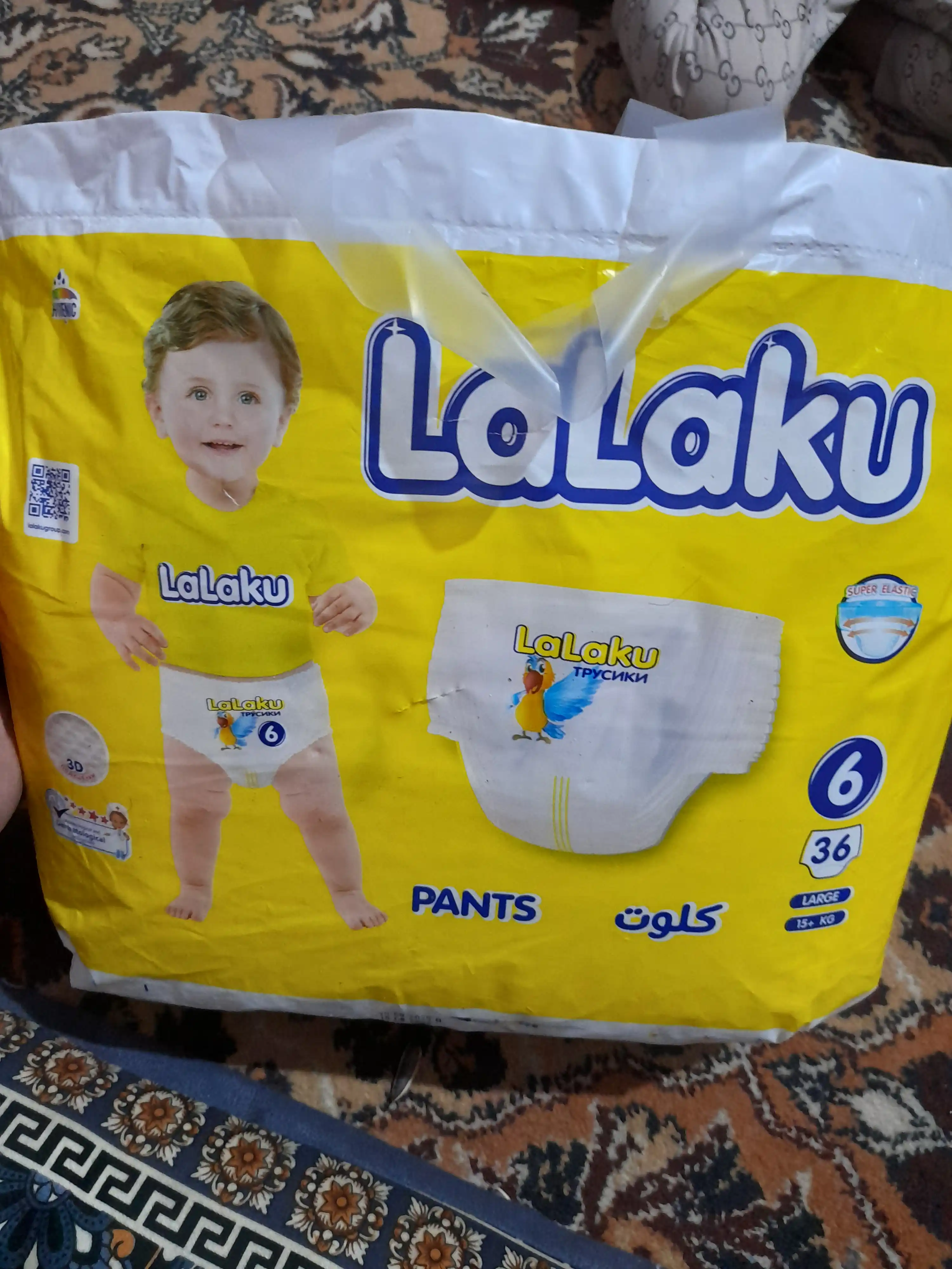 Bolalar tagliklari LaLaKu, o'lchami 6, 36 dona, 15+ kg