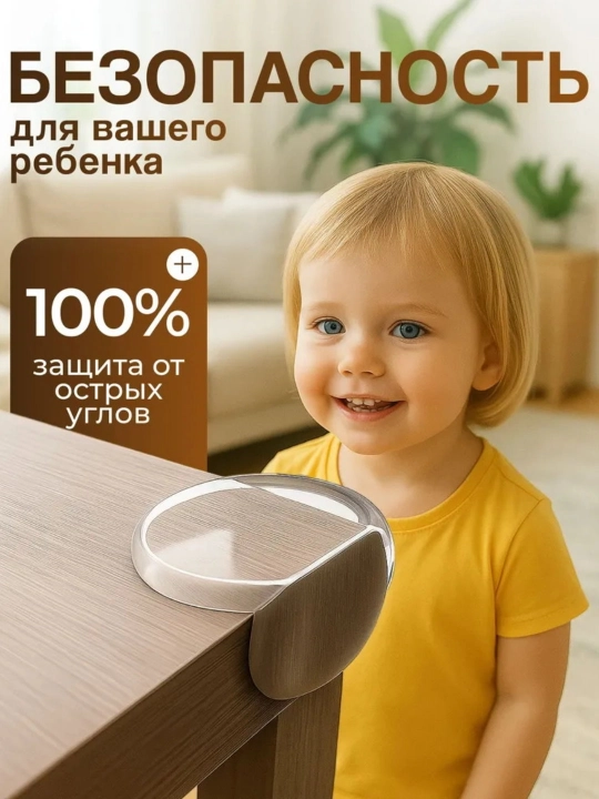 Mebel uchun himoya burchaklari, 4 dona, o‘zi yopishadigan silikon