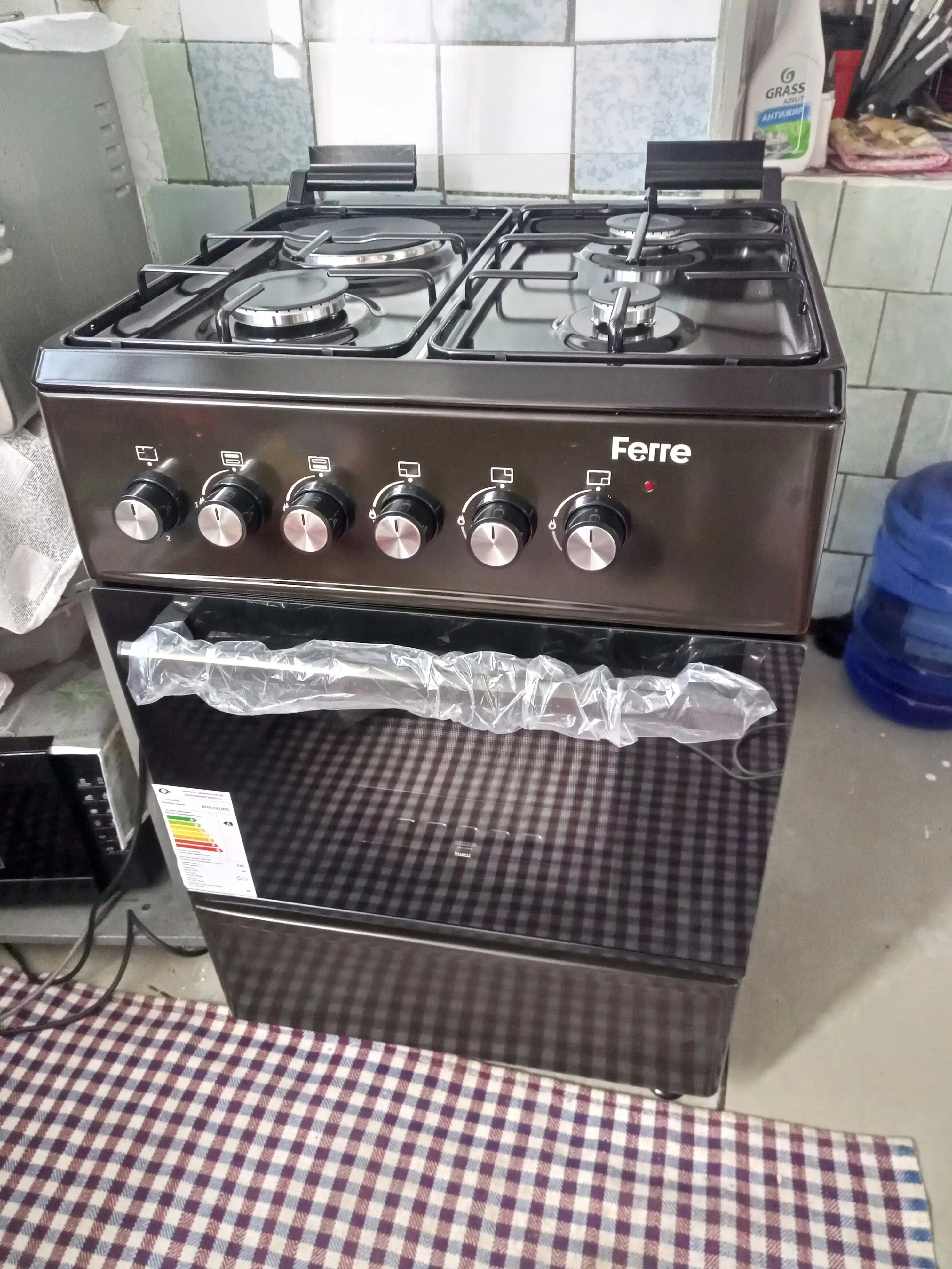 Газовая плита Ferre LP 60G 31 DB 22 F, 3 газовые и 1 электрическая конфорка
