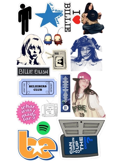Стикеры Billie Eilish, виниловые — STOREUM-NAKTEL8-АЛЫЙ