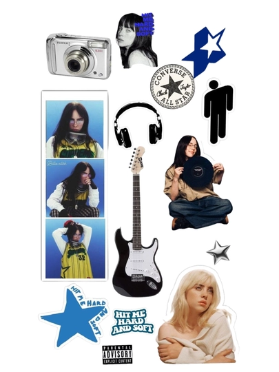 Стикеры Billie Eilish, виниловые — STOREUM-NAKTEL8-БАГРОВ