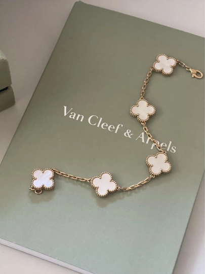 Браслеты для женщин и девушек Van Cleef, не меняет цвет и не темнеет — FSNLADY-2VANCLEEF-БЕЛЫЙ
