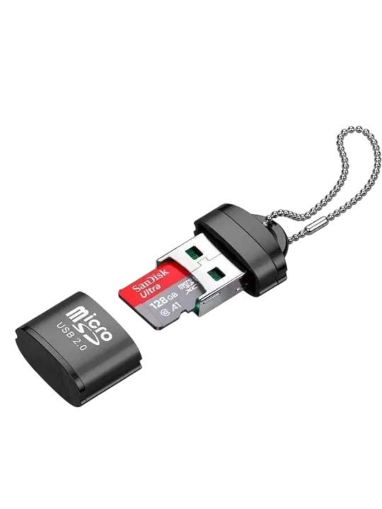 Картридер USB-адаптер Micro SD, черный