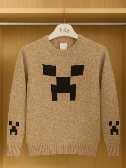 Bolalar uchun Minecraft naqshli jemfer, issiq trikotaj 6-10 yoshgachaNUSMAN - 