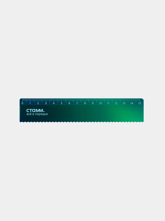 15 sm STAMM lineykasi, plastik, yashil buqalamun, LN-31854 yevropalashtirgichi