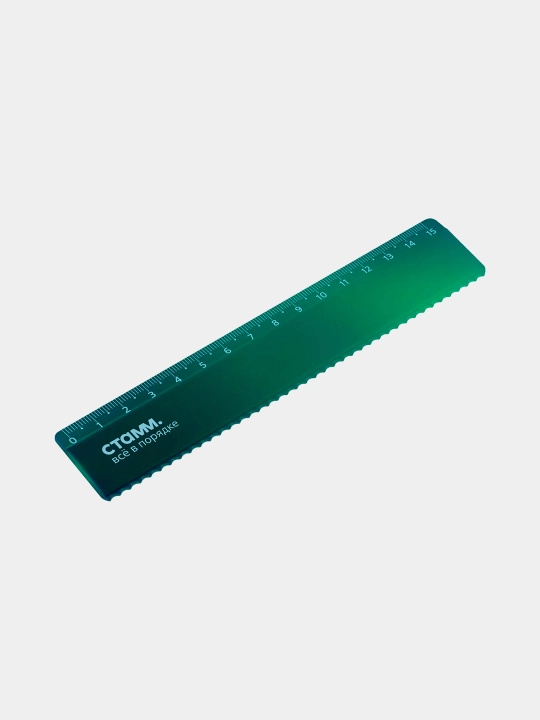 15 sm STAMM lineykasi, plastik, yashil buqalamun, LN-31854 yevropalashtirgichi