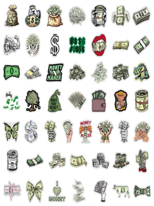Nakleykalar, stikerlar “Pul” mavzusida, 50 dona, 6 sm gacha - 