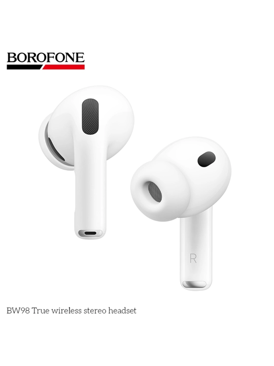 Pro 3 Borofone BW98 TWS mikrofonli Bluetooth simsiz eshitish vositasi, oq