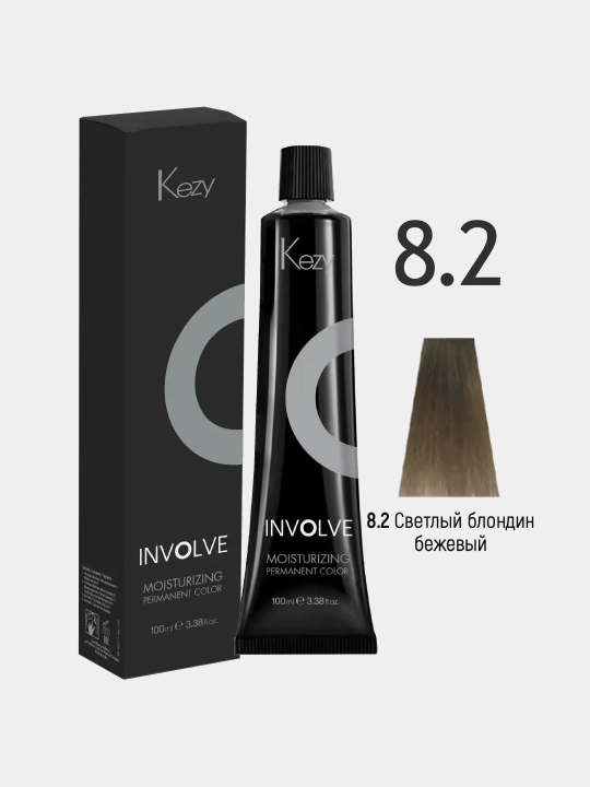 Краска для волос KEZY Involne Color оттенок «Светлый блондин бежевый» 8.2, 100 мл - 