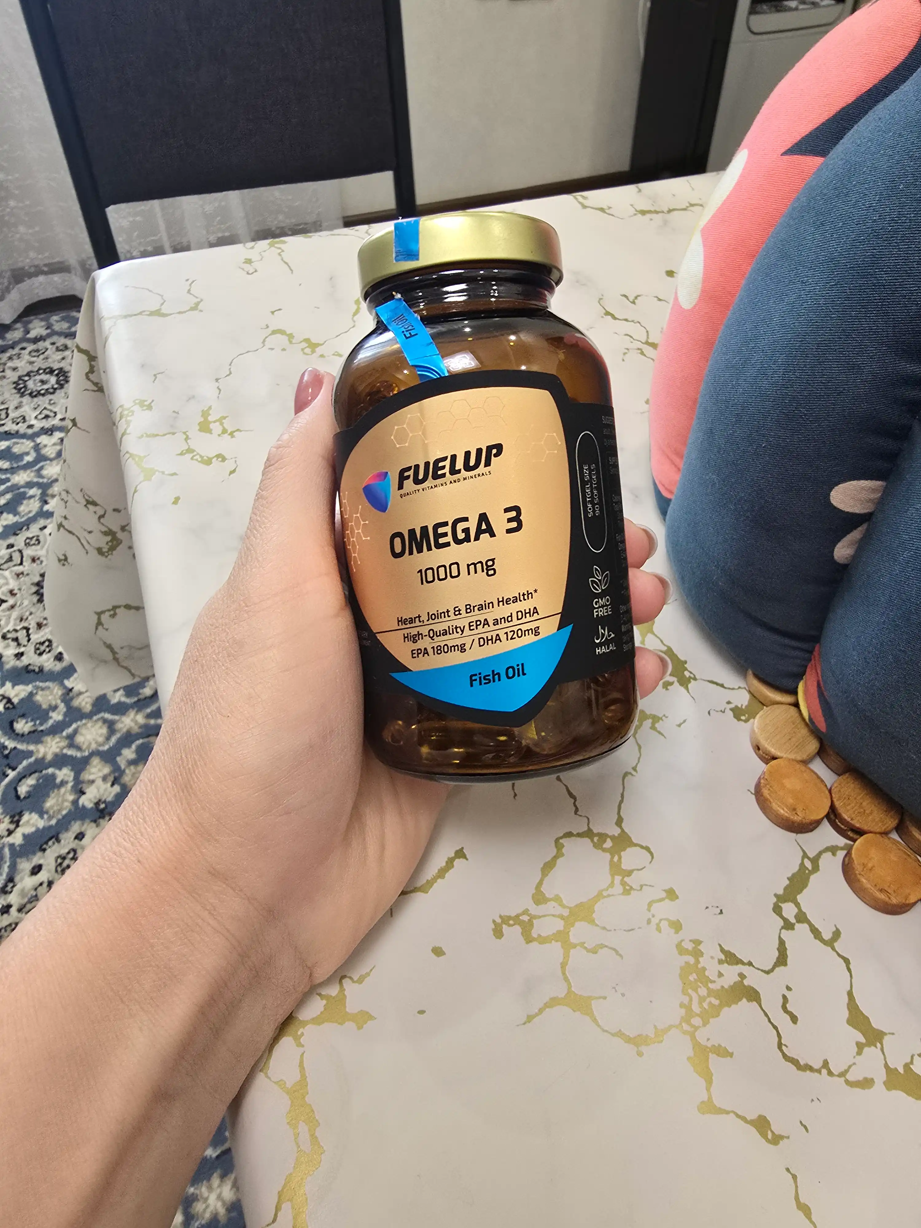 FuelUP Omega 3 1000 mg 90 d, baliq yog‘i, omega 3