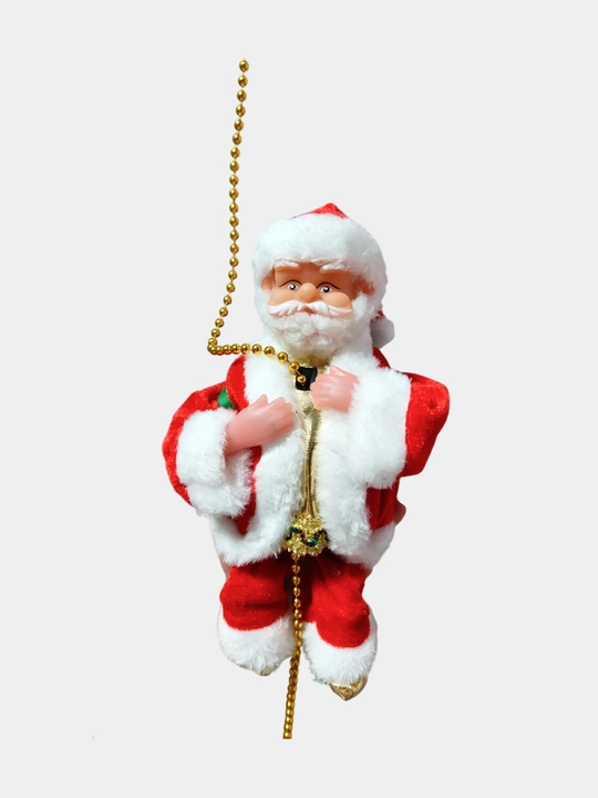 Yangi yil bezagi Santa Klaus, Arqonda osilgan Qorbobo, batareykada ishlaydi, musiqali