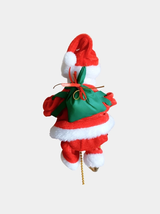 Yangi yil bezagi Santa Klaus, Arqonda osilgan Qorbobo, batareykada ishlaydi, musiqali