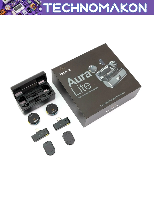 Simsiz mikrofon Tech-X Aura Lite, universal, 2 tasi 1 da smartfon uchun, dinamik