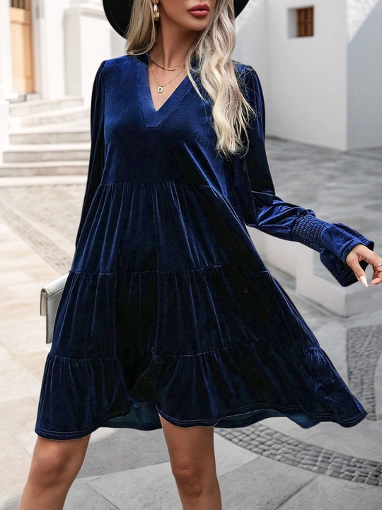 Ayollar baxmal ko‘ylagi - EllyFashion - 