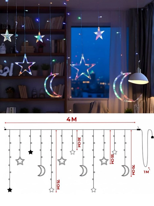 Гирлянда LED, штора на окна, украшения для дома, домашний уют