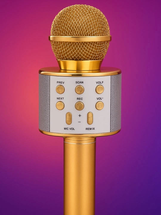 Караоке микрофон для детей, беспроводной с Bluetooth, WS-858, колонка с микрофоном