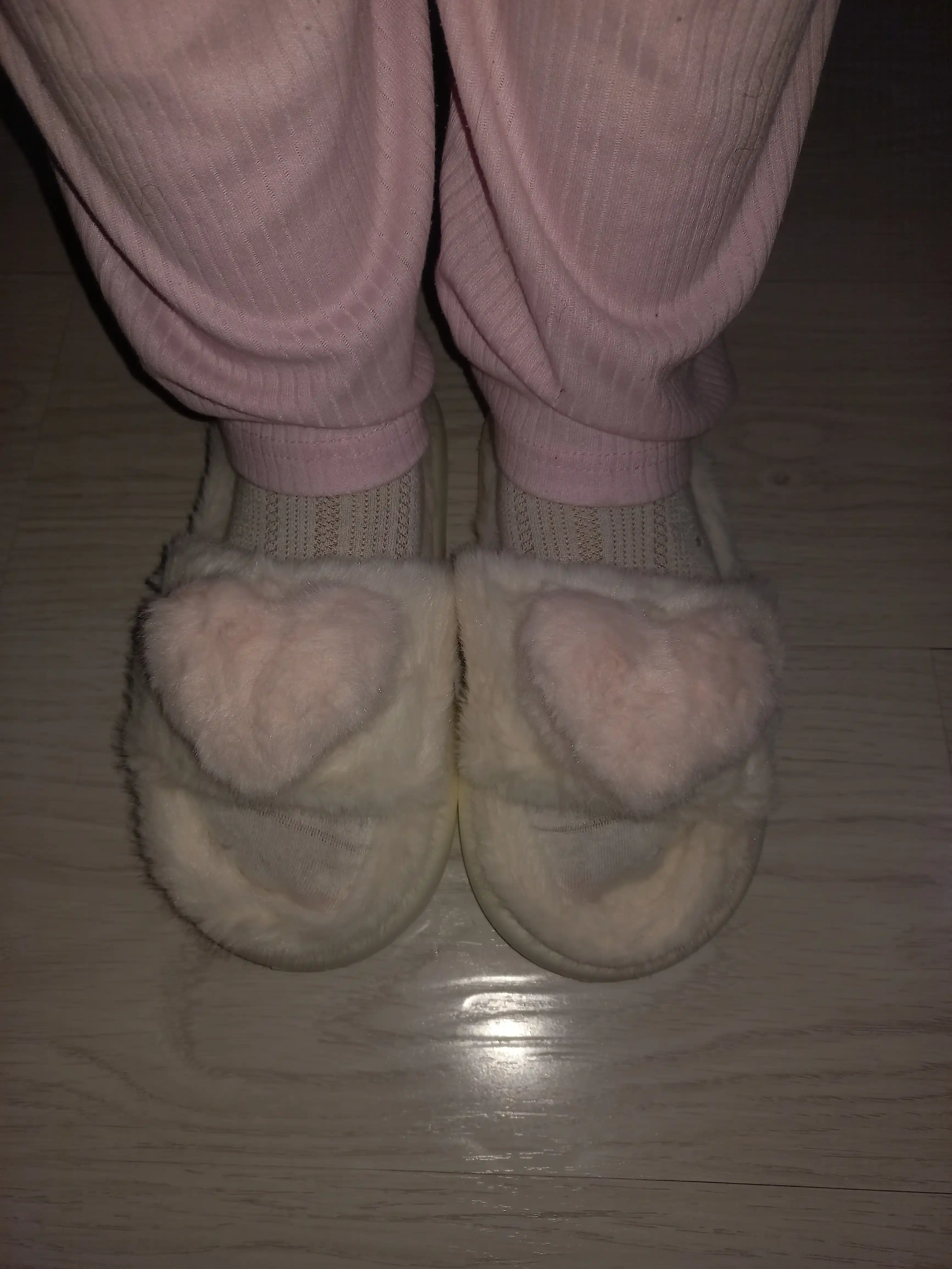 Тапочки домашние женские, мягкие, меховые, пушистые, с сердечками, Hello Kitty