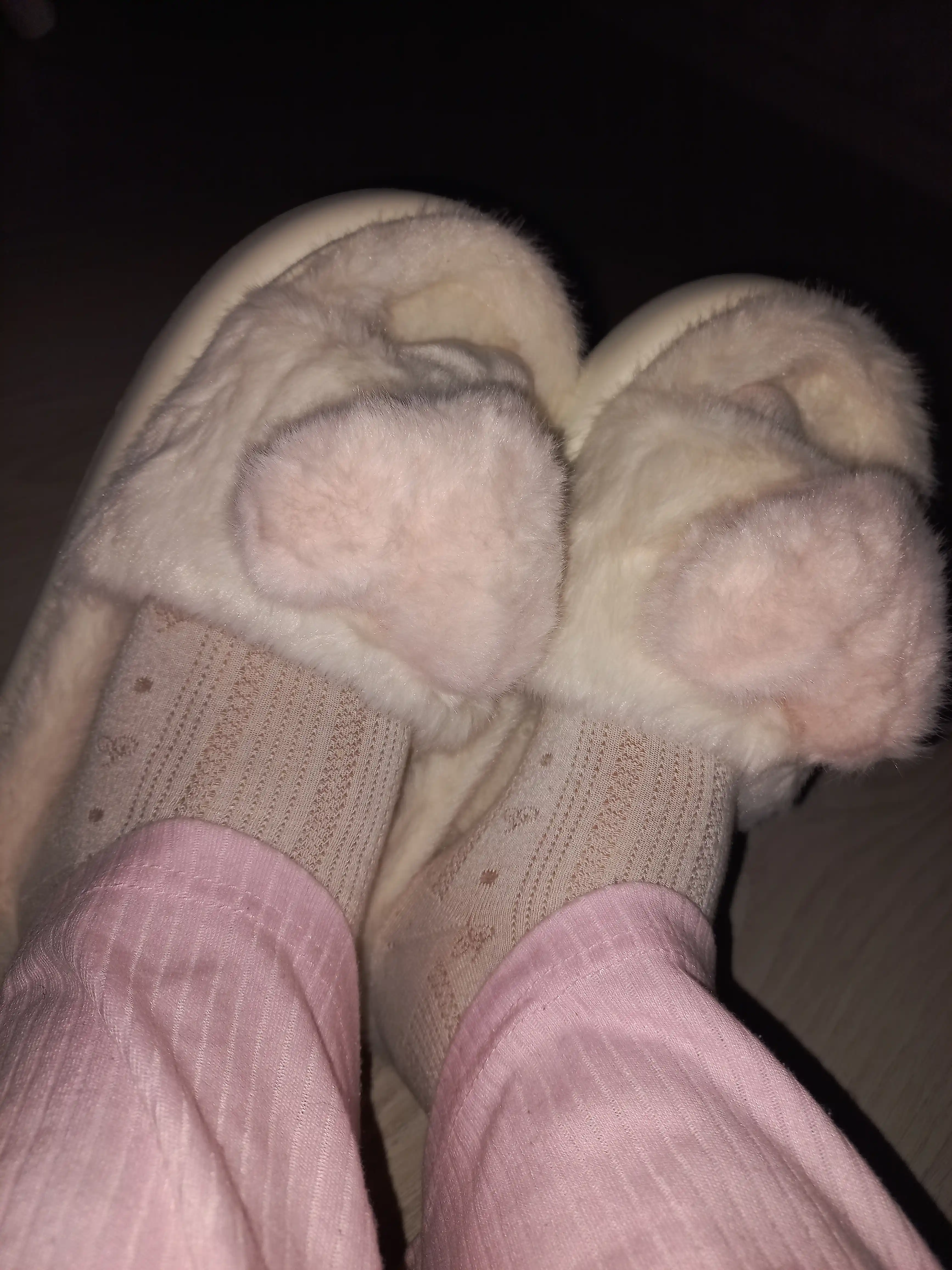 Тапочки домашние женские, мягкие, меховые, пушистые, с сердечками, Hello Kitty