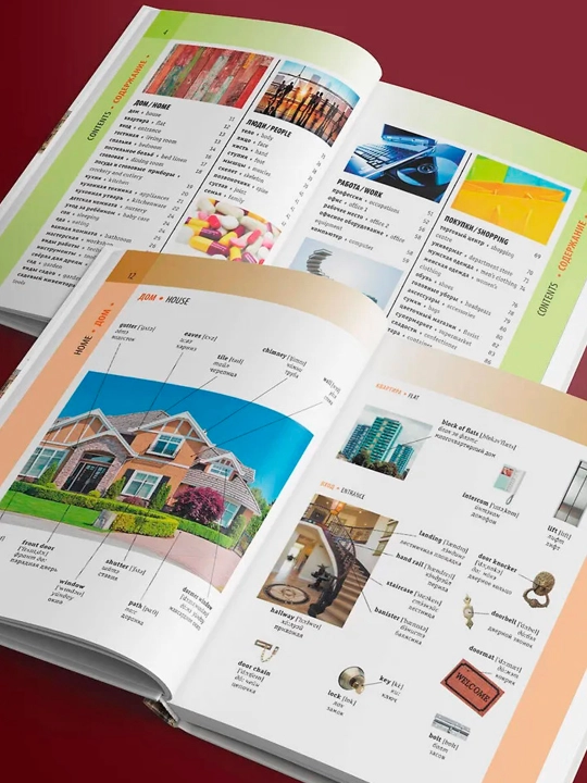 Transkripsiya bilan inglizcha-ruscha vizual lug'at