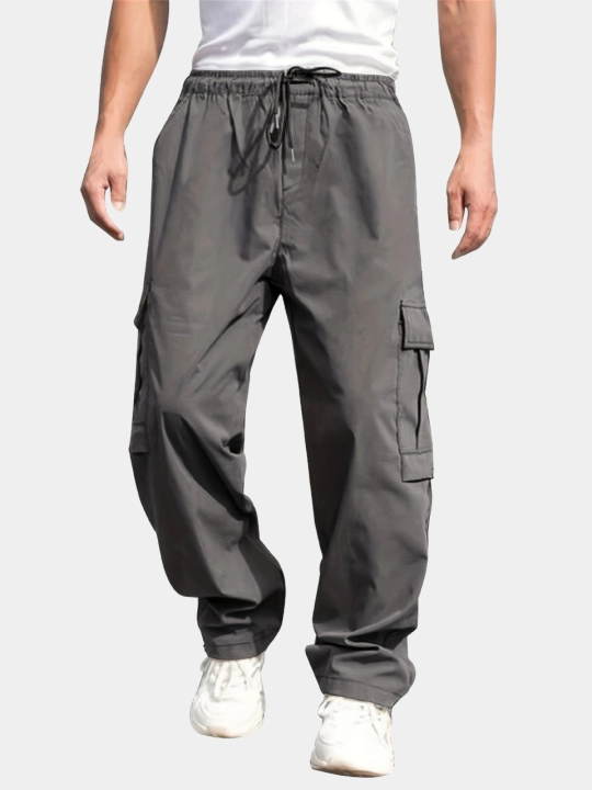 Erkaklar jogger shimi paxta, kargo shalvar keng cho'ntakli sport shimlari, o'lchami M-2XL