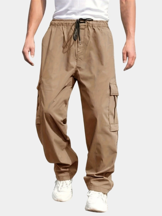 Erkaklar jogger shimi paxta, kargo shalvar keng cho'ntakli sport shimlari, o'lchami M-2XL
