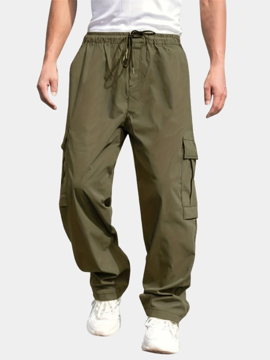 Erkaklar jogger shimi paxta, kargo shalvar keng cho'ntakli sport shimlari, o'lchami M-2XL