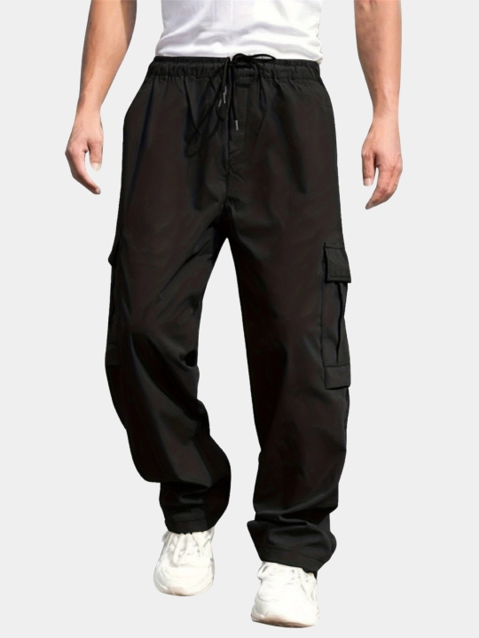 Erkaklar jogger shimi paxta, kargo shalvar keng cho'ntakli sport shimlari, o'lchami M-2XL
