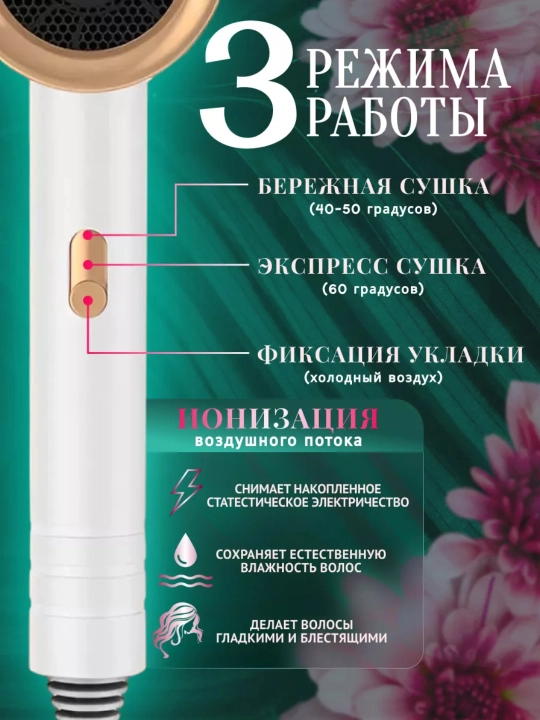 Qo'shimchali fen, sochlarni quritish va shakllantirish uchun, professional