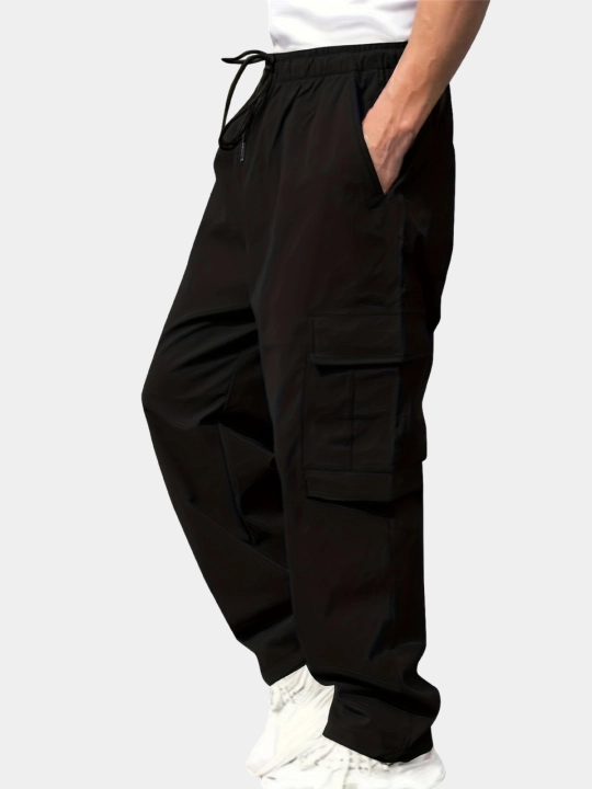 Erkaklar jogger shimi paxta, kargo shalvar keng cho'ntakli sport shimlari, o'lchami M-2XL