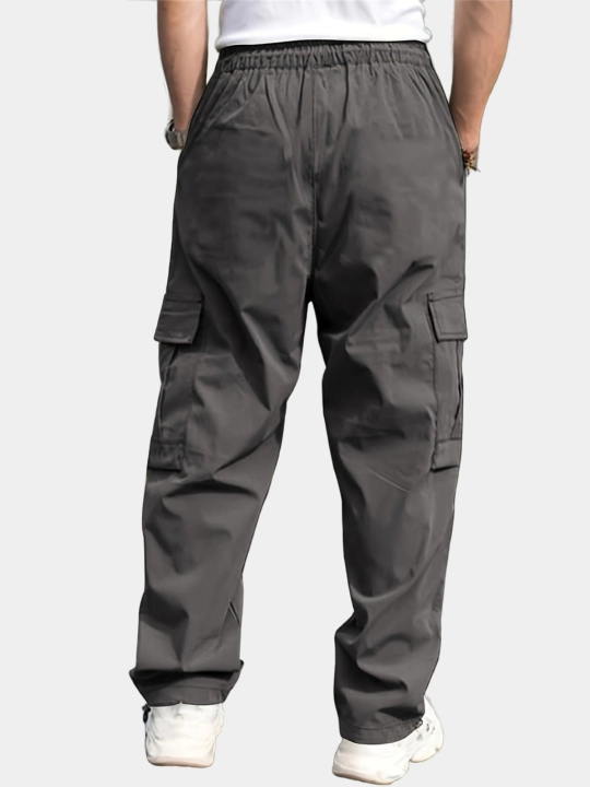 Erkaklar jogger shimi paxta, kargo shalvar keng cho'ntakli sport shimlari, o'lchami M-2XL
