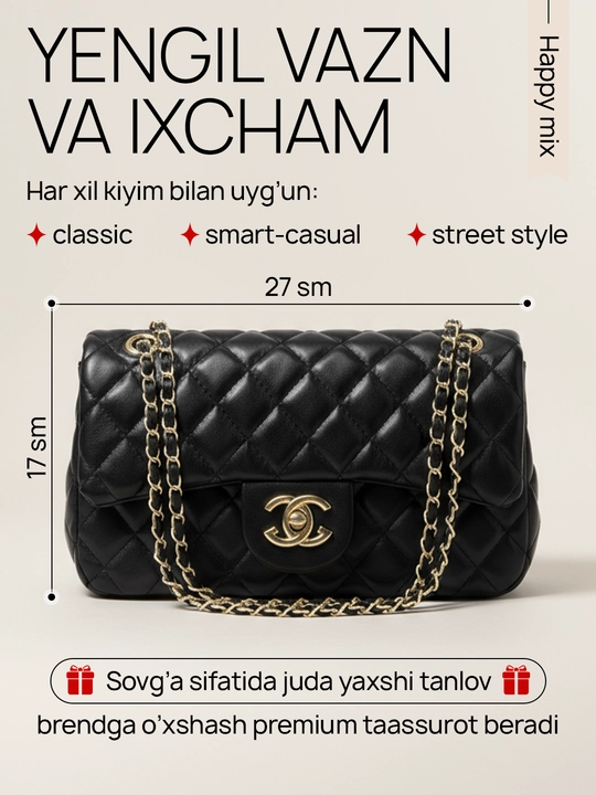 Ayollar sumkasi, yelka orqali, Chanel