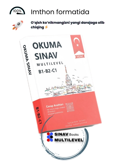 CEFR B1, B2, C1 uchun turk tilidagi Sinav Multilevel, Dinleme, Okuma, Yazma, Konusma kitob - 
