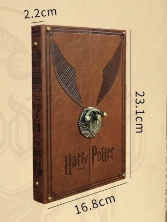 Harry Potter Premium Bloknot — Golden Snitch dizaynli vintage kundalik va sovg‘a daftari