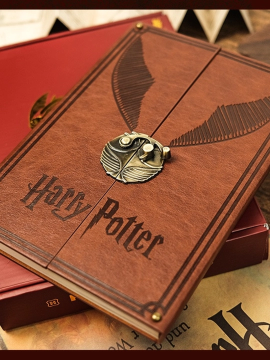 Harry Potter Premium Bloknot — Golden Snitch dizaynli vintage kundalik va sovg‘a daftari