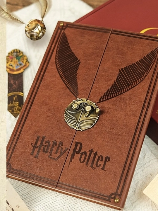 Harry Potter Premium Bloknot — Golden Snitch dizaynli vintage kundalik va sovg‘a daftari