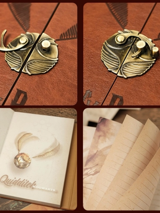 Harry Potter Premium Bloknot — Golden Snitch dizaynli vintage kundalik va sovg‘a daftari