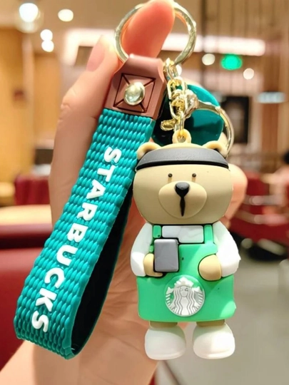 Брелок Starbucks с медвежатами и ремешком, бариста, стаканчики — BYDILO-STARBUCKS0БРЕЛКИ-САЛАТ